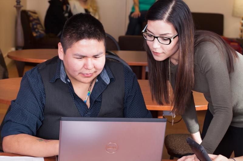 Indigenous Students at Laptop