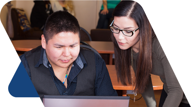 Indigenous Students at Laptop