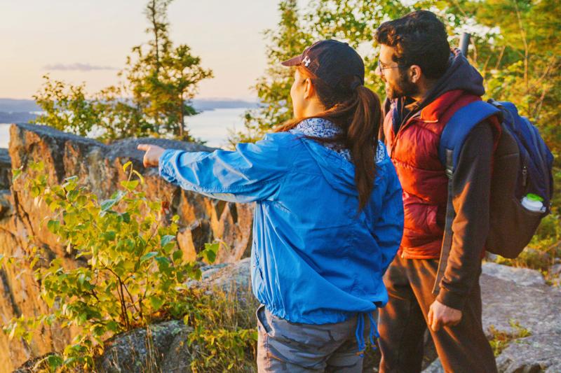 Man and woman hiking ontario